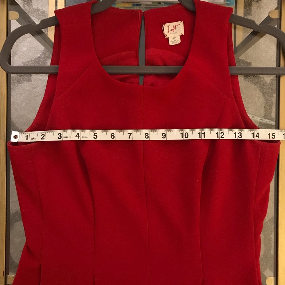 LOFT red pleated dress - Picture 5 of 5